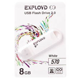 Флэш накопитель USB 8Gb Exployd 570 (белый)