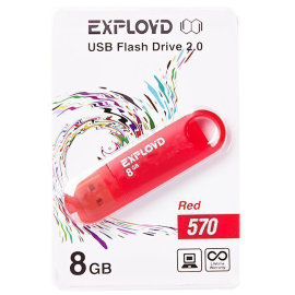 Флэш накопитель USB 8Gb Exployd 570 (красный)