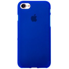 Чехол силиконовый матовый Apple iPhone 7 (синий)