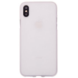 Чехол силиконовый матовый Apple iPhone X (белый)