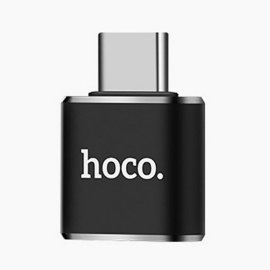 Переходник разъема USB  => Type-C Hoco UA5 (черный)