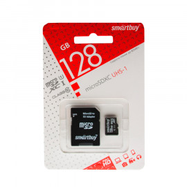 Карта памяти MicroSDHC 128GB Smart Buy (class 10) UHS-I + SD адаптер