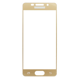 Защитное стекло Samsung A310F Galaxy A3 (2016) (с рамкой) (золотое) (без упаковки)