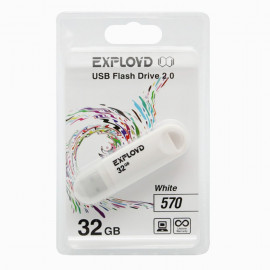Флэш накопитель USB 32Gb Exployd 570 (белый)