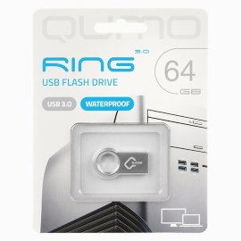 Флэш накопитель USB 64Gb Qumo Ring 3.0 (серебро)