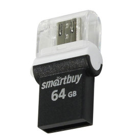 Флэш накопитель USB 64Gb Smart Buy OTG Poko (черный)