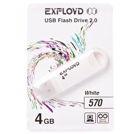 Флэш накопитель USB 4GB Exployd 570 (белый)