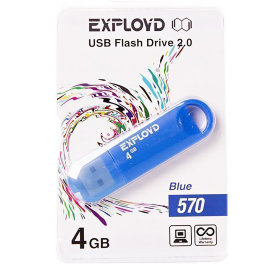Флэш накопитель USB 4GB Exployd 570 (синий)