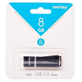 Флэш накопитель USB 8Gb Smart Buy Quartz (черная)