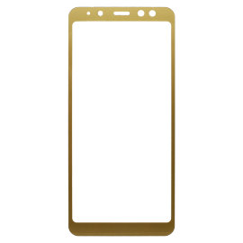 Защитное стекло Samsung A530F Galaxy A8 (2018) (полное покрытие) (золотое) (без упаковки)
