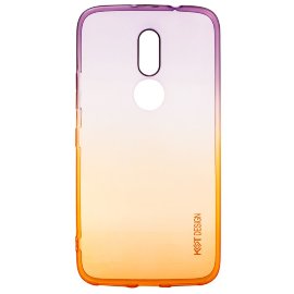 Чехол силиконовый Motorola XT1663 Moto M (оранжево - фиолетовый)