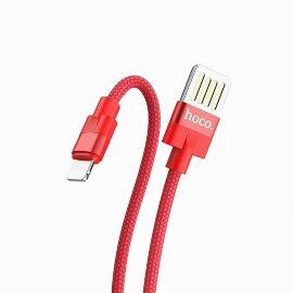 Дата-кабель универсальный Lightning Hoco U55 (оплетка нейлон) (красный)