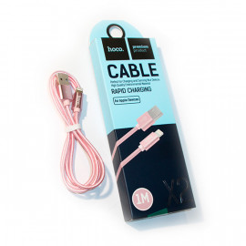 Дата-кабель универсальный Lightning Hoco X2 (оплетка нейлон) (розовый)