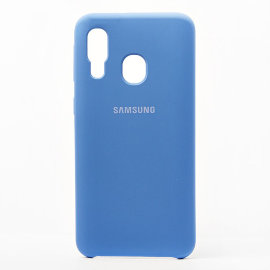Чехол накладка Soft Touch Samsung A405 Galaxy A40 (лазурный)