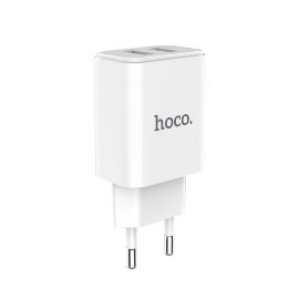 Сетевое зарядное устройство Hoco C62A (2A, 2 порта + кабель MicroUSB) (белое)