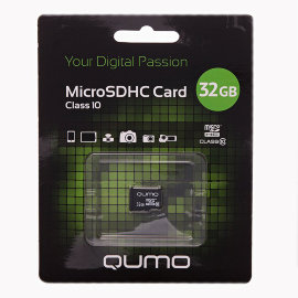Карта памяти MicroSD 32GB (Class 10) Qumo (без SD адаптера)