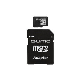 Карта памяти MicroSD 32GB (Class 10) Qumo + SD адаптер
