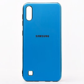 Чехол накладка SC154 Samsung A105F Galaxy A10 (голубой)