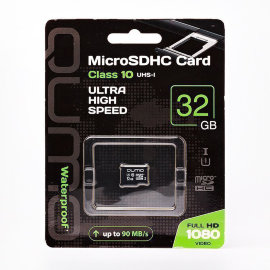 Карта памяти MicroSD 32GB (Class 10) Qumo UHS-1 (без адаптера)