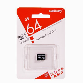 Карта памяти MicroSD 64Gb (Class 10) Smart Buy LE (без адаптера)
