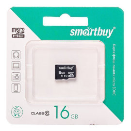 Карта памяти MicroSDHC 16GB (Class 10) Smart Buy (без адаптера)