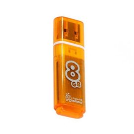 Флэш накопитель USB 8Gb Smart Buy Glossy (оранжевый)