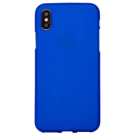 Чехол силиконовый матовый Apple iPhone X (синий)