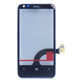 Тачскрин (сенсор) Nokia Lumia 620 (RM-846) в сборе с рамкой Rev.3 (черный) (копия оригинала)