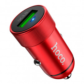 Автомобильное зарядное устройство (универсальное) Hoco Z32 (быстрая зарядка, QC 3.0) (красное)