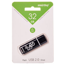 Флэш накопитель USB 32Gb Smart Buy Glossy (черная)