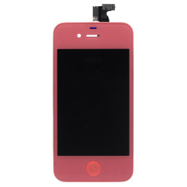 Дисплей Apple iPhone 4 в сборе с тачскрином с задней крышкой (розовый)